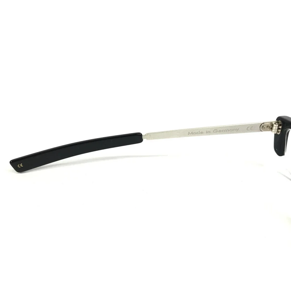 Onkel Eyeglasses Frames Zonk Col 1 Shiny Black Matte Silver Half Rim 50-18-138
